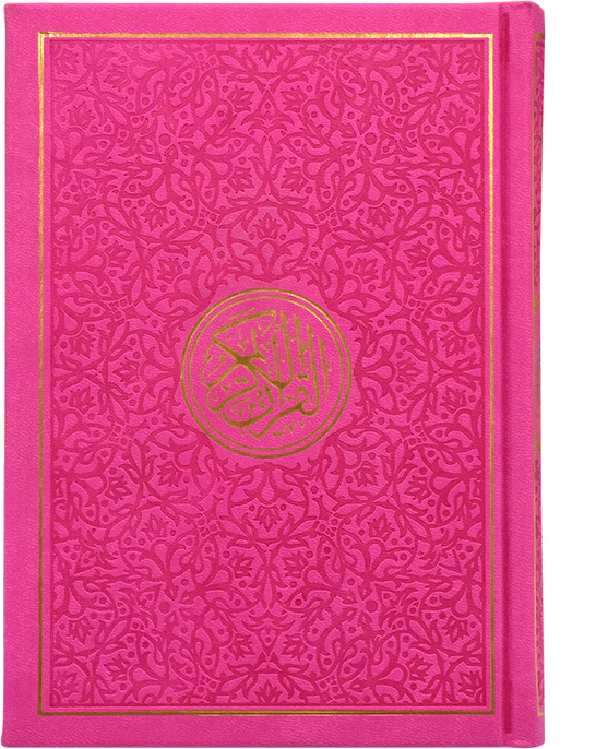 RAINBOW QURAN 14 X 20 مصحف 14×20 الوان الطيف DARK PINK + GOLD